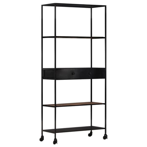 vidaXL bogreol 80x35x180 cm ru mangotræ og jern