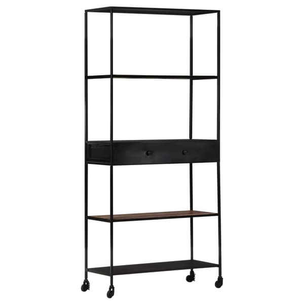 vidaXL bogreol 80x35x180 cm ru mangotræ og jern
