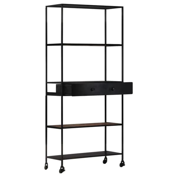vidaXL bogreol 80x35x180 cm ru mangotræ og jern