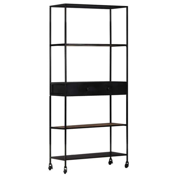 vidaXL bogreol 80x35x180 cm ru mangotræ og jern