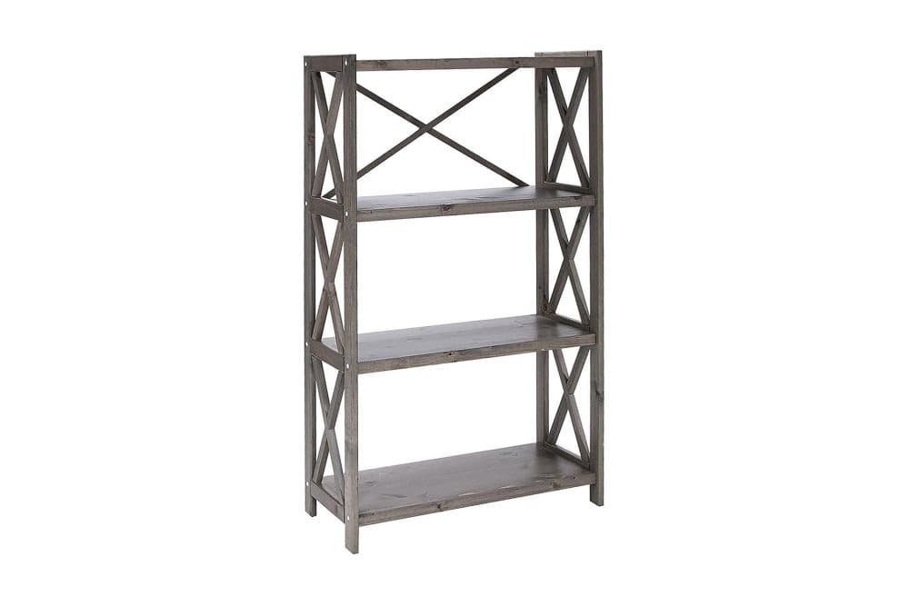 Hylla ALEX 4-tier 80x31xH123cm Grå trä: tall