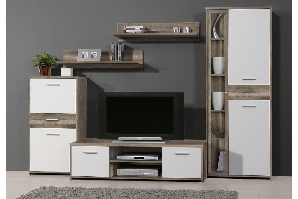 NIEM TV-Möbelset 257x183 cm Brun/Vit