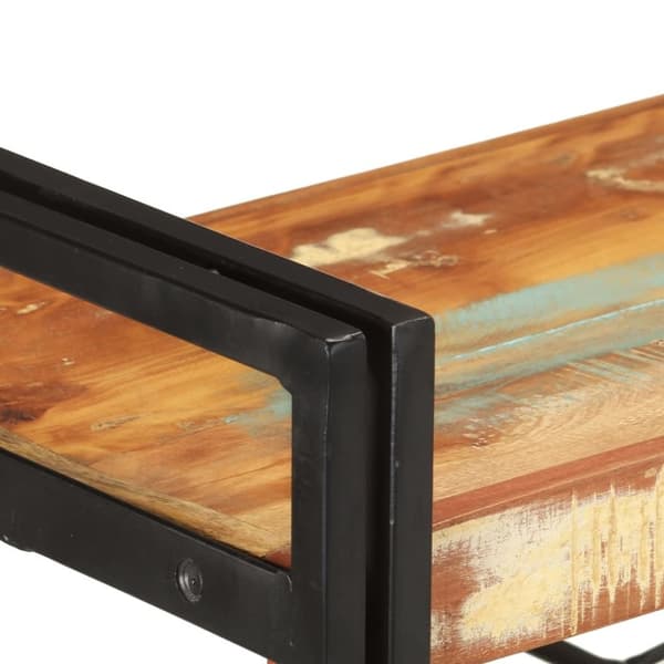 vidaXL bogreol m. 3 hylder 140x30x80 cm massivt genbrugstræ