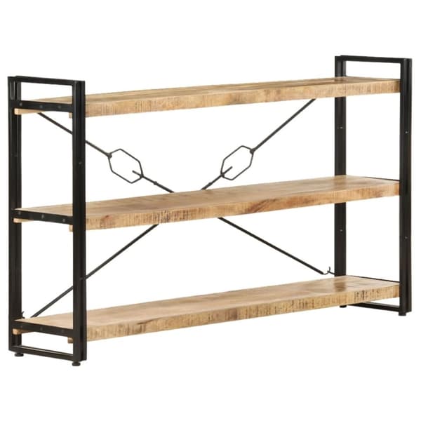 vidaXL bogreol m. 3 hylder 140x30x80 cm massivt mangotræ