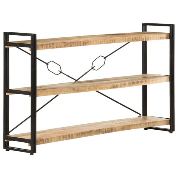 vidaXL bogreol m. 3 hylder 140x30x80 cm massivt mangotræ