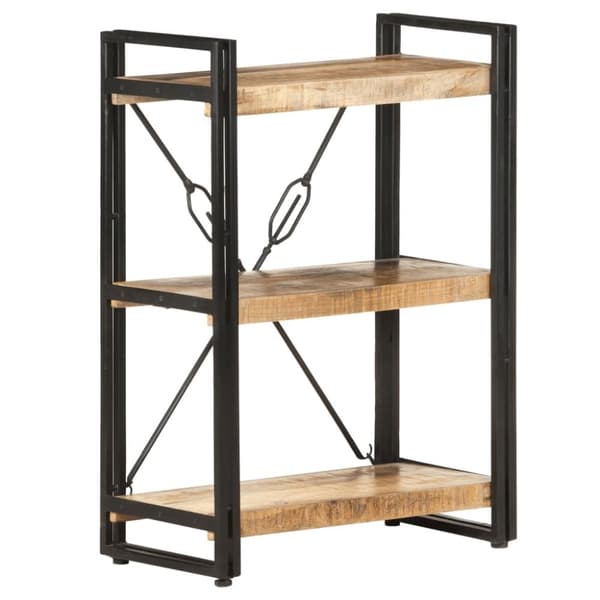 vidaXL Bokhylle 3 etasjer 60x30x80 cm heltre mango