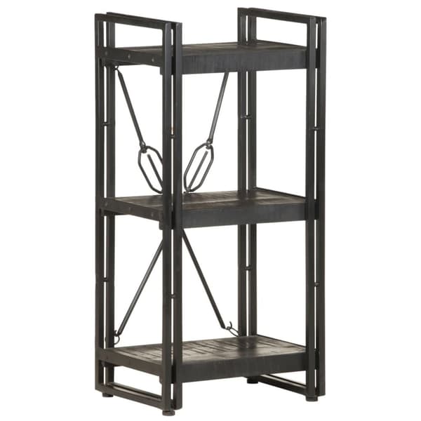 vidaXL bogreol m. 3 hylder 40x30x80 cm massivt mangotræ sort