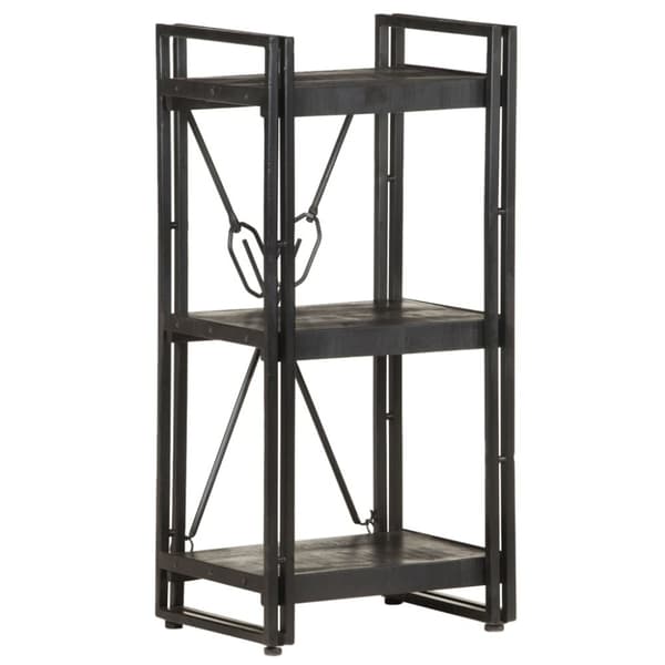 vidaXL bogreol m. 3 hylder 40x30x80 cm massivt mangotræ sort