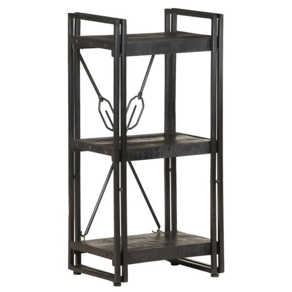 vidaXL bogreol m. 3 hylder 40x30x80 cm massivt mangotræ sort
