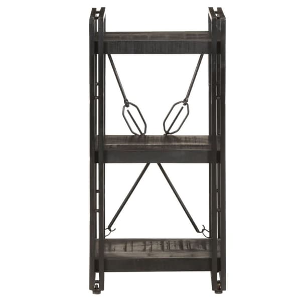 vidaXL bogreol m. 3 hylder 40x30x80 cm massivt mangotræ sort