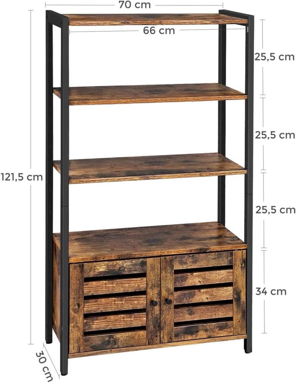 Säilytyskaappi + ovet ja hyllyt 70x30x121,5 cm