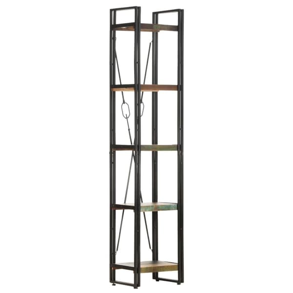 vidaXL bogreol med 5 hylder 40x30x180 cm massivt genbrugstræ