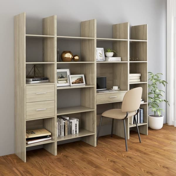 vidaXL bogskab 40x35x180 cm spånplade sonoma-eg