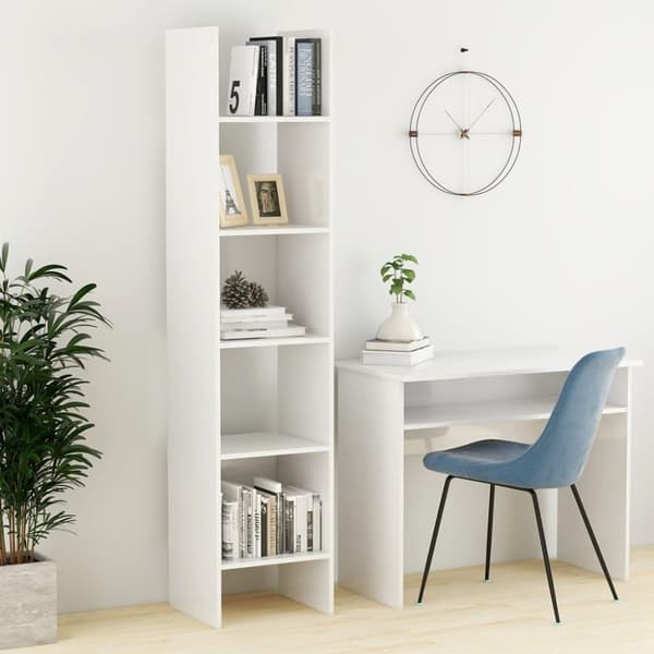 vidaXL bogskab 40x35x180 cm spånplade hvid højglans