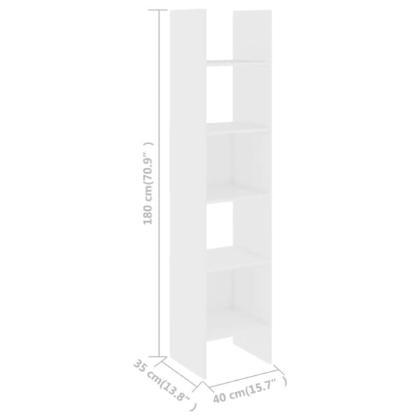 vidaXL bogskab 40x35x180 cm spånplade hvid