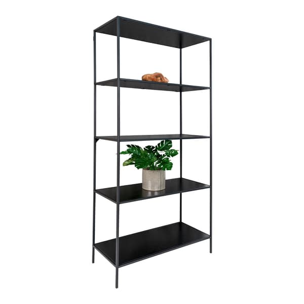 Vita Black fristående hylla, metallram, melamin, 80x36x170 cm