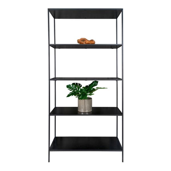 Vita Black fristående hylla, metallram, melamin, 80x36x170 cm