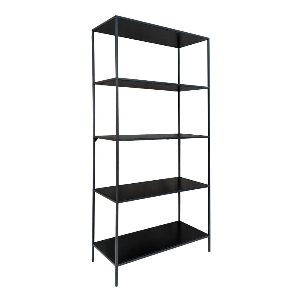 Vita Black fristående hylla, metallram, melamin, 80x36x170 cm