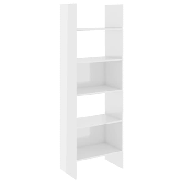 vidaXL Bokhylla vit högglans 60x35x180 cm spånskiva