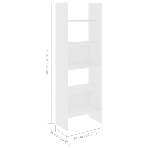 vidaXL bogreol 60x35x180 cm spånplade hvid