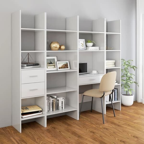 vidaXL bogskab 40x35x180 cm spånplade hvid højglans