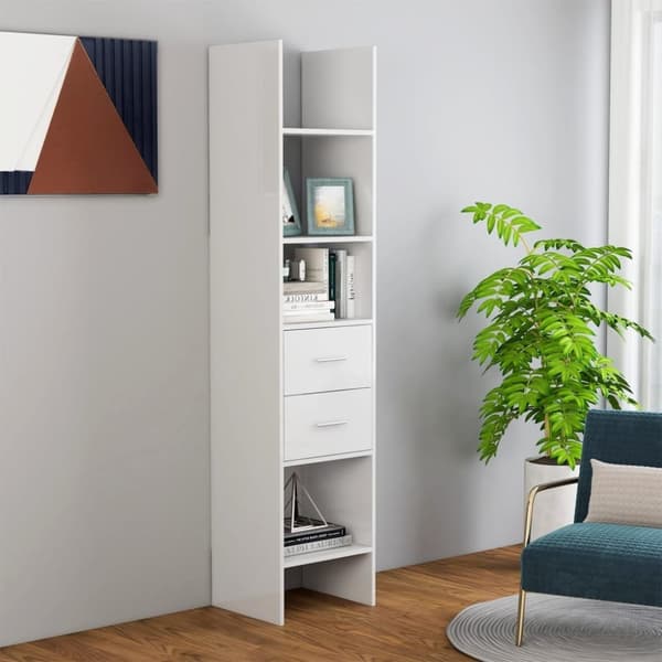 vidaXL bogskab 40x35x180 cm spånplade hvid højglans