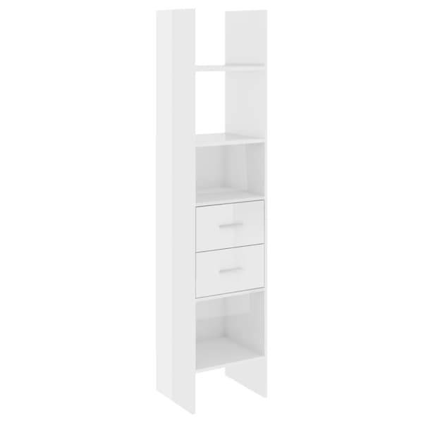 vidaXL bogskab 40x35x180 cm spånplade hvid højglans