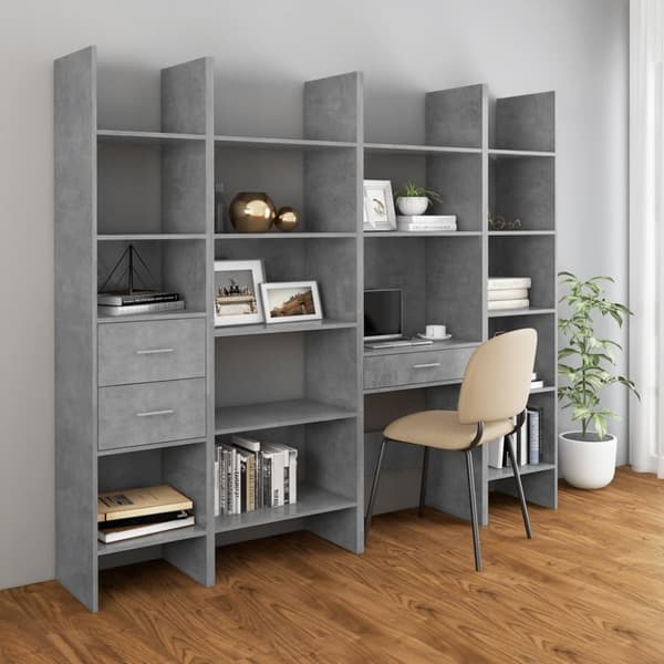 vidaXL bogskab 40x35x180 cm spånplade betongrå
