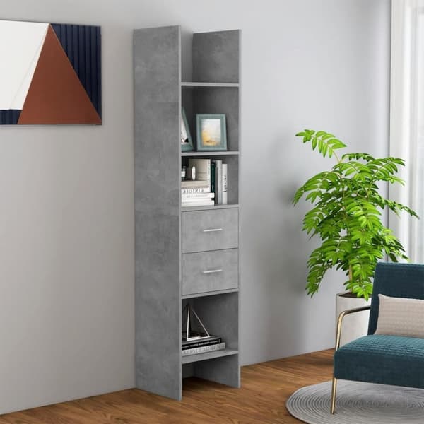 vidaXL bogskab 40x35x180 cm spånplade betongrå