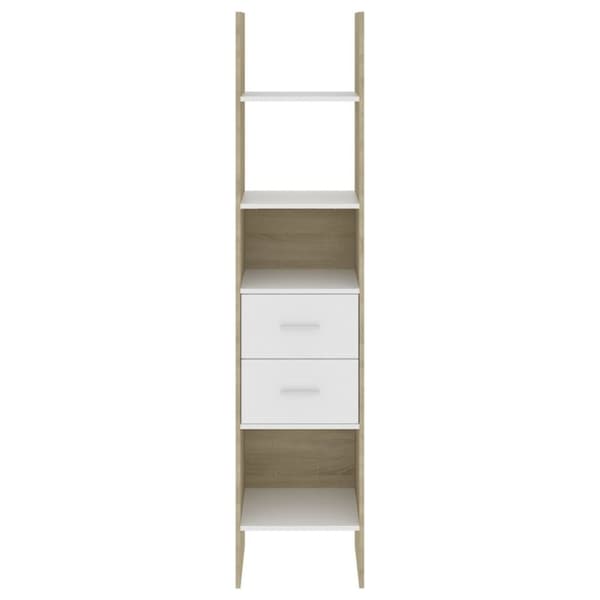 vidaXL Bokhylle hvit og sonoma eik 40x35x180 cm konstruert tre