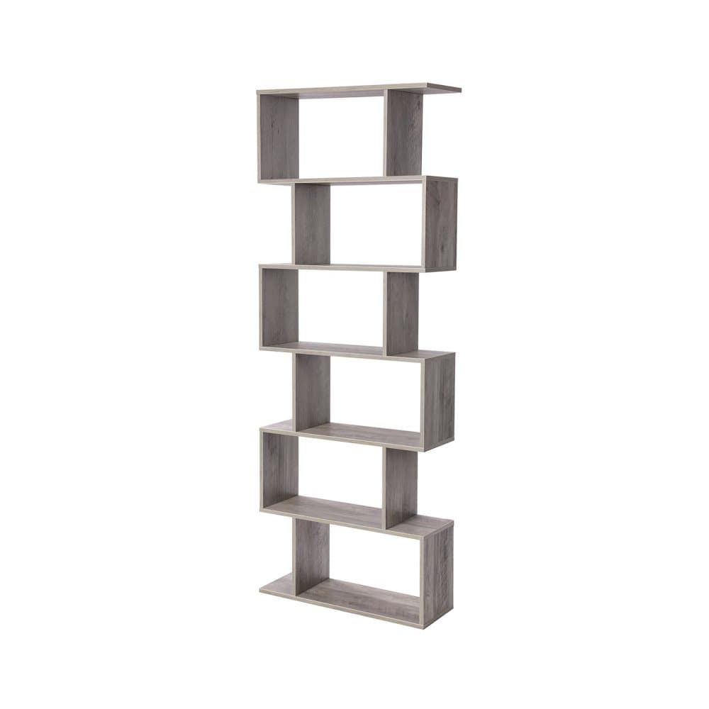 Segenn's Bookcase - Bokhylla - vägghylla - med 6 nivåer - Greige - 70 x 24 x 190,5 cm