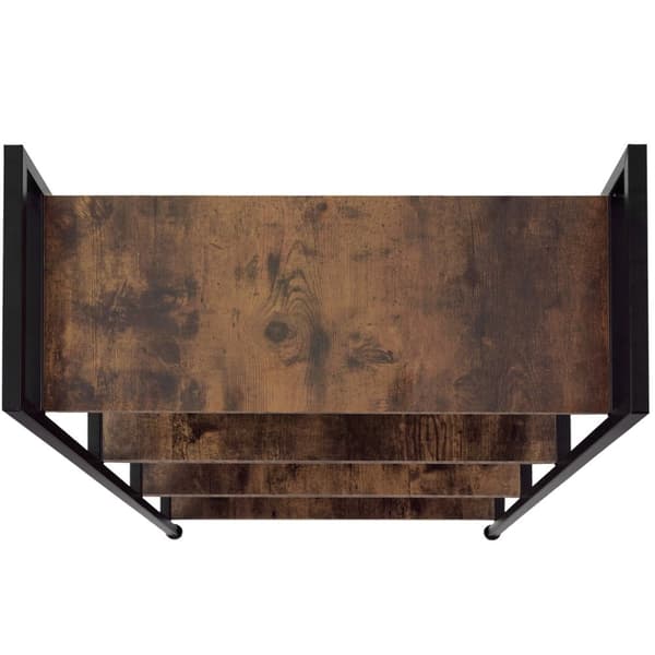 Reol Leeds 67,5 x 31,5 x 121,5 cm - Industrielt mørkt træ, rustikt