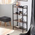 Miniatyrbillede 10 af 10: Reol Leeds 67,5 x 31,5 x 121,5 cm - Industrielt mørkt træ, rustikt