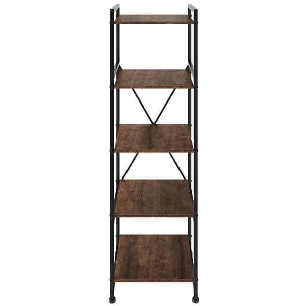 Reol Manchester 47,5 x 34,5 x 151,5 cm - Industrielt mørkt træ, rustikt