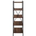 Miniatyrbillede 3 af 10: Reol Manchester 47,5 x 34,5 x 151,5 cm - Industrielt mørkt træ, rustikt
