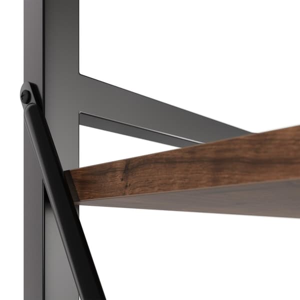 Reol Manchester 47,5 x 34,5 x 151,5 cm - Industrielt mørkt træ, rustikt