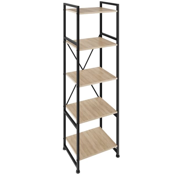 Reol Manchester 47,5 x 34,5 x 151,5 cm - Industrielt lyst træ, egetræ Sonoma
