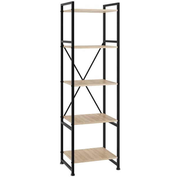Reol Manchester 47,5 x 34,5 x 151,5 cm - Industrielt lyst træ, egetræ Sonoma