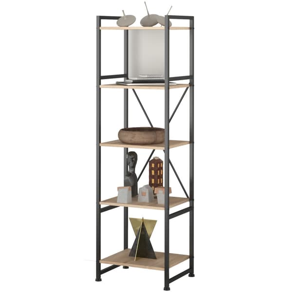 Reol Manchester 47,5 x 34,5 x 151,5 cm - Industrielt lyst træ, egetræ Sonoma