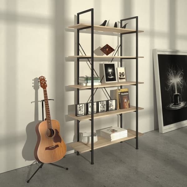 Reol Glasgow 106 x 34,5 x 179,5 cm - Industrielt lyst træ, egetræ Sonoma