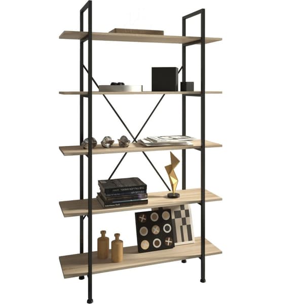 Reol Glasgow 106 x 34,5 x 179,5 cm - Industrielt lyst træ, egetræ Sonoma