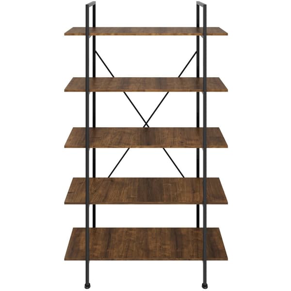 Reol Glasgow 106 x 34,5 x 179,5 cm - Industrielt mørkt træ, rustikt