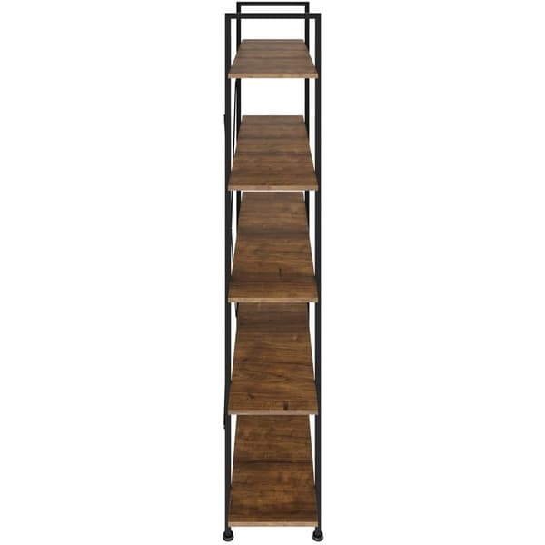 Reol Glasgow 106 x 34,5 x 179,5 cm - Industrielt mørkt træ, rustikt
