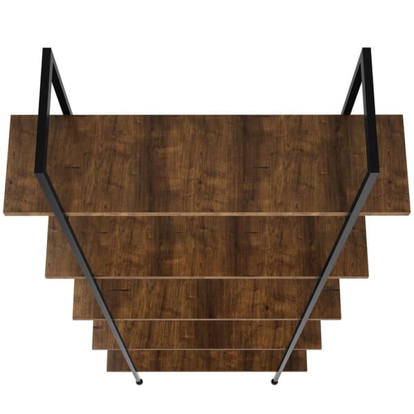 Reol Glasgow 106 x 34,5 x 179,5 cm - Industrielt mørkt træ, rustikt