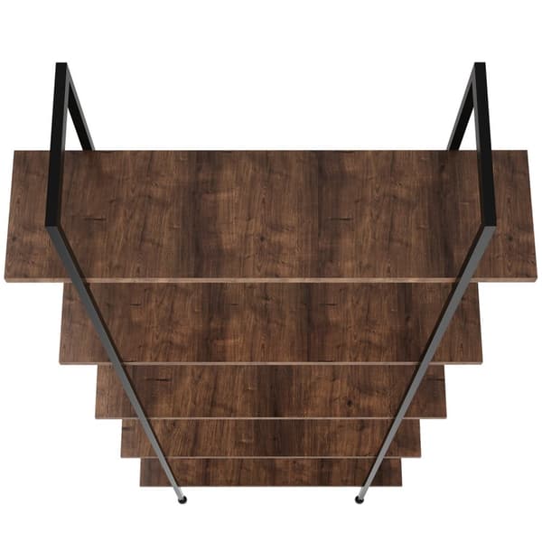 Reol Glasgow 106 x 34,5 x 179,5 cm - Industrielt mørkt træ, rustikt