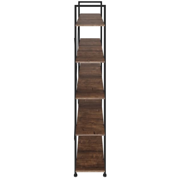 Reol Glasgow 106 x 34,5 x 179,5 cm - Industrielt mørkt træ, rustikt