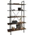 Miniatyrbillede 1 af 9: Reol Glasgow 106 x 34,5 x 179,5 cm - Industrielt mørkt træ, rustikt