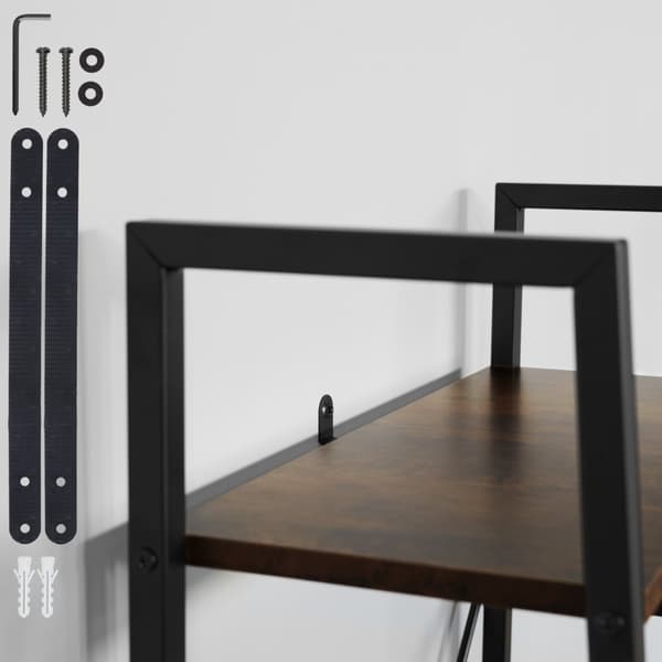 Stigereol Liverpool 61,5 x 36,5 x 150 cm - Industrielt mørkt træ, rustikt