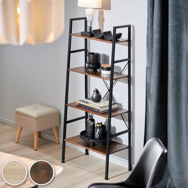 Newcastle stigereol 57,5 x 35,5 x 139 cm - Industrielt lyst træ, egetræ Sonoma