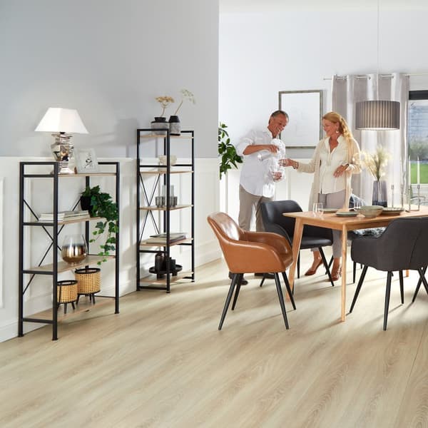 Hylla Leeds - Industriellt lätt trä, ek Sonoma